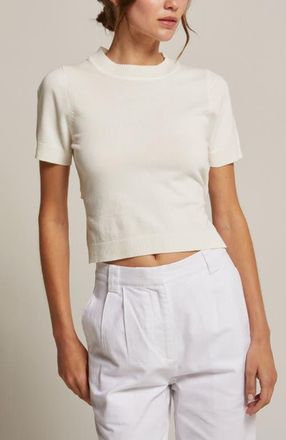 Crescent Tie Back Knit Top in White at Nordstrom, Size X-Small
