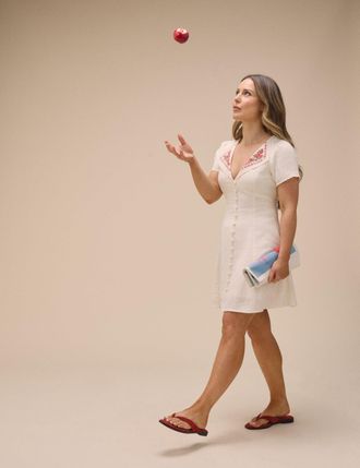 Nobody's Child Cream Floral Collar Linen-Blend Lillian Mini Dress