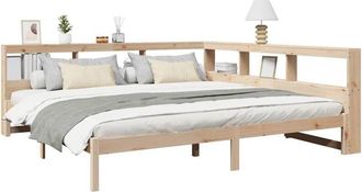 vidaXL Cama Con Estanter&iacute;a Sin Colch&oacute;n Madera Maciza De Pino 180x200cm Vidaxl