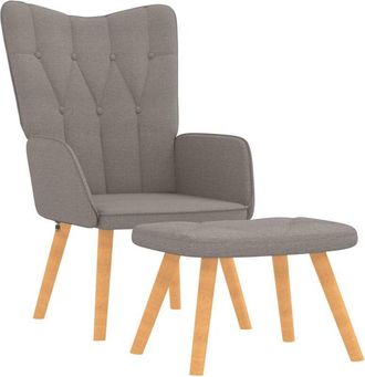 vidaXL Sill&oacute;n De Relax Con Reposapi&eacute;s De Tela Gris Taup&eacute; Vidaxl