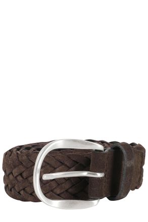 Orciani Dark Brown Braided Suede Belt