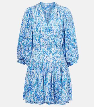 Poupette St Barth Colleen printed shirred minidress