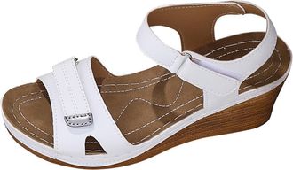 Generic Ladies Wedge Sandals Breathable Casual Womens Sandals Open Toe Stylish Solid Color Versatile Comfortable Lightweight Strappy Sandal Summer Beach