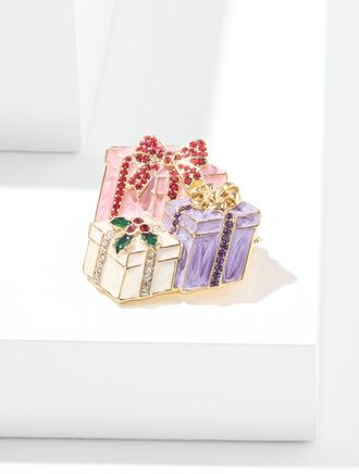 Talbots Pretty Presents Brooch - Multi/Gold - 001 Talbots