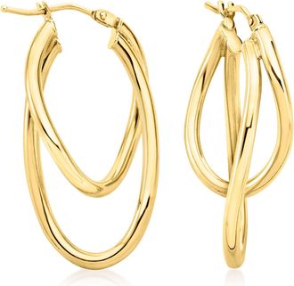 Ross-Simons Italian 14kt Yellow Gold Double-Hoop Earrings