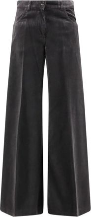 Aspesi Wijde broek - Dames - Wijde Broeken - Bruin - S - Katoen - Broeken