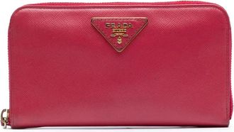 Prada 2013-2025 Saffiano Zip Around Wallet lange portemonnee - Rood