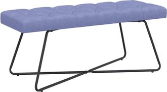 vidaXL Banco Con Tapicer&iacute;a Con Botones Azul Jeans 110 X 40 X 46 Cm Vidaxl