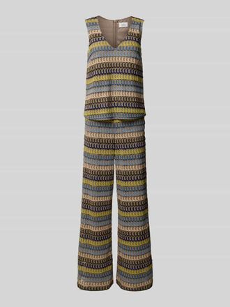 robe l&eacute;g&egrave;re Jumpsuit mit Strukturmuster in Gruen, Gr&ouml;&szlig;e 42