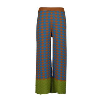 La DoubleJ Multicolour Lounge Print Wollen Broek - Dames - Wijde Broeken - Veelkleurig - XS - Wol - Broeken