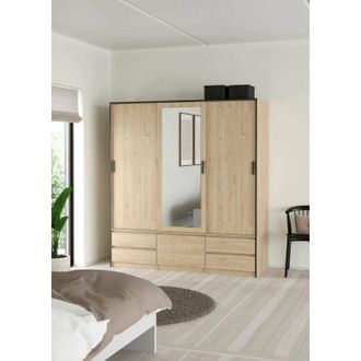 Dmora Gran Armario Multiusos Ljalkova, Muebles Multifuncionales, Zapatero, Armario Para Zapatos, 181x60 H200 Cm, Roble - Dmora