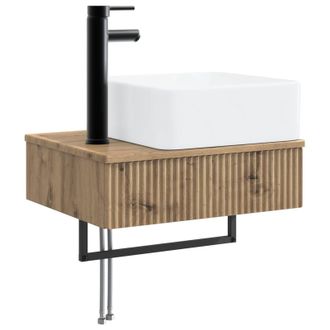vidaXL Lavabo De Lavado Montado En La Pared Roble Artisan Vidaxl