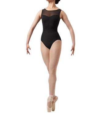 Bloch Mirella Chevron Mesh Back Leotard In Black