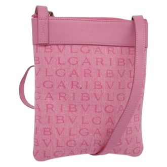 Bulgari Pre-owned Canvas shoulder-bags - Dames - Vintage Schoudertas - Roze - ONE Size - Leer - Vintage