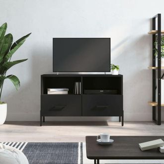 vidaXL vidaXL Mobile Porta TV Nero 80x36x50 cm in Legno Multistrato