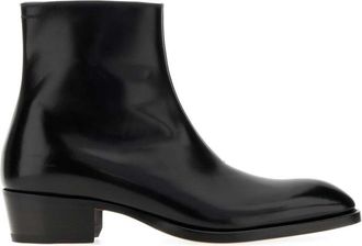 Tom Ford Black Leather Ankle Boots