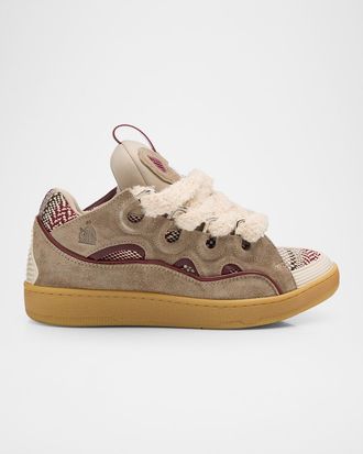 Lanvin Men & apos;s Curb Suede & Polyester Sneakers