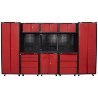 Loops Premium 3.3m Modular Garage Storage System - Heavy Duty - Workshop Cabinets