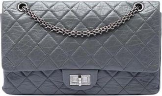 Chanel Pre-owned Leather chanel-bags - Dames - Vintage Schoudertas - Grijs - ONE Size - Vintage