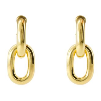 Paco Rabanne Accessoires, Dames, Geel, ONE Size, Link XL Oorbellen, Elegant Dames Accessoire