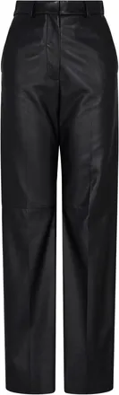 Emporio Armani Womens Palazzo Trousers In Lambskin Glovery