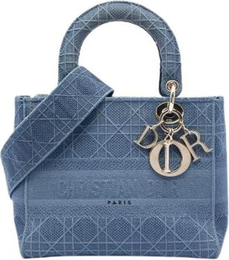 Dior Pre-owned Lady D-Lite - Dames - Vintage Handtas - Blauw - ONE Size - Denim - Vintage