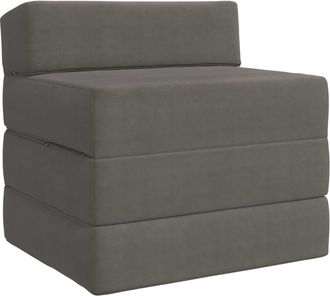 vidaXL Sof&aacute; Cama Plegable Gris Claro 200 X 70 X 15 Cm Tela De Pana Vidaxl