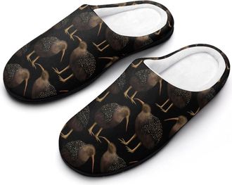 Generic Kiwi Birds Funny Mens Cotton Slippers Soft Non-Slip Rubber Sole House Slipper Indoor Outdoor