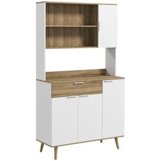 HOMCOM Alacena de cocina 98x39x180 cm blanco