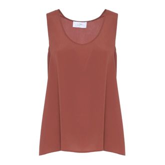 SoAllure Sleeveless Tops, female, Brown, Size: XS Fluid Silk-Blend Tank