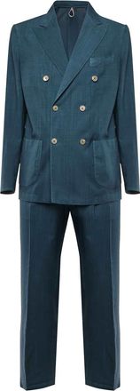 Santaniello Double-Breasted Pure Linen Suit