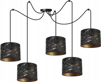 OEM L&aacute;mpara De Techo Colgante, Pantalla Con Estampado De Ara&ntilde;a, Dorada