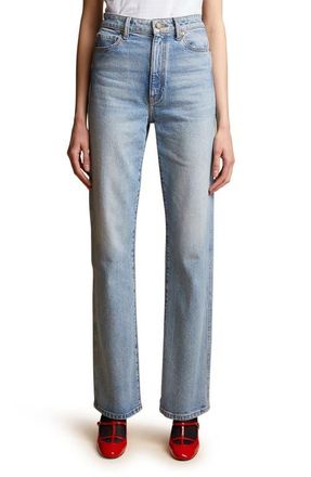Khaite The Danielle High Waist Straight Leg Jeans in Bryce Stretch 096 at Nordstrom, Size 28