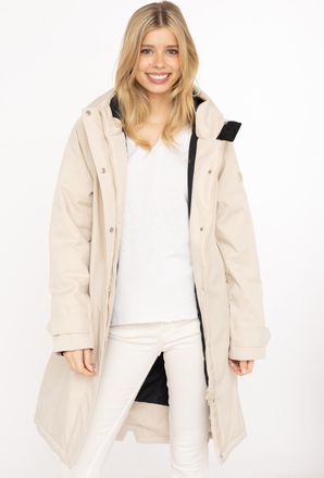 Zwillingsherz Kurzmantel ZWILLINGSHERZ Keep Smiling, Damen, Gr. XXL, creme, Web, Obermaterial: 100% Polyester, unifarben, ca. Mitte Oberschenkel, ohne Ausschnitt, g