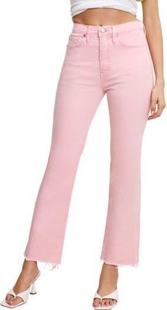 Good American Good Standard Raw Hem Kick Flare Jeans in Flamingo003 at Nordstrom Rack, Size 18