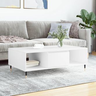 Berkfield Home Coffee Table White 104x60x35 cm Engineered Wood | Size: 104 x 60 x 35 cm