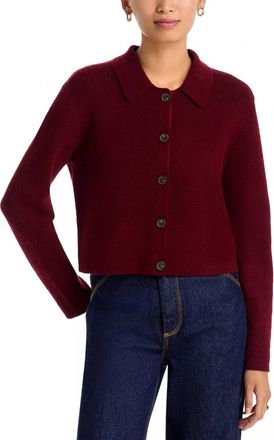 French Connection Ellie Collared Cardigan In Cabernet