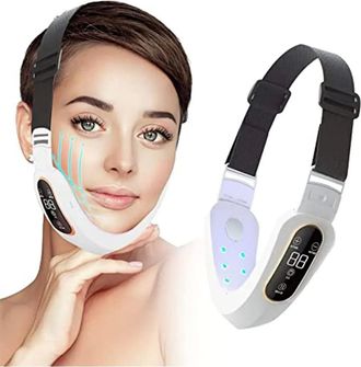 OEM Eliminador De Papada, Banda Reafirmante Facial El&eacute;ctrica, Entrenador De Mand&iacute;bula De Doble Modo, Masajeador Facial En Forma De V Con Luz Azul