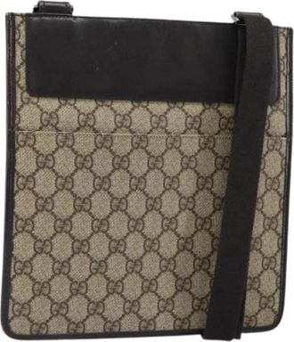Gucci Pre-owned Vintage GG Canvas Schoudertas - Dames - Vintage Schoudertas - Beige - ONE Size - Leer - Vintage
