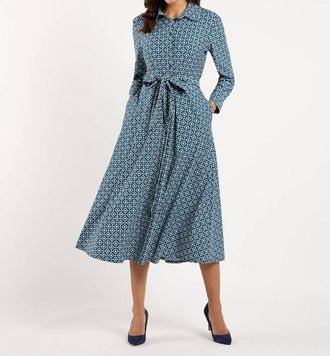 Jude Connally Kitty Midi Dress In Floral Mosaic Navy
