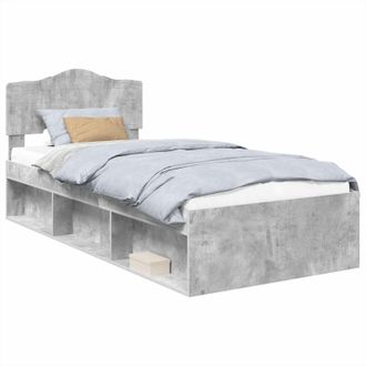 vidaXL Struttura Del Letto Grigio Concret&egrave; 90 X 190 Cm Pino Massello Vidaxl