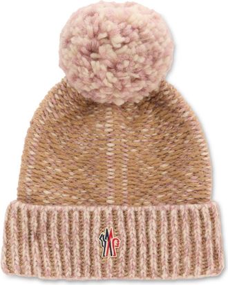 Moncler Pink Logo Beanie Cap