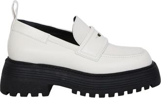 3Juin Ivoor Leren Zwarte Loafers - Dames - Loafers - Wit - 40 EU - Leer - Schoenen