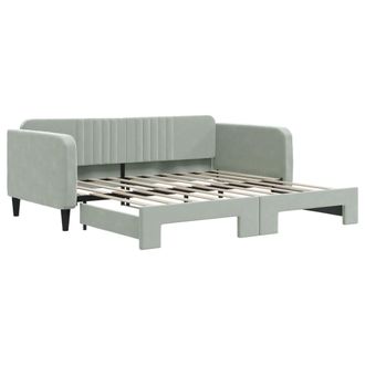 vidaXL Sof&aacute; Cama Nido Tela Gris Claro 100x190 Cm Vidaxl