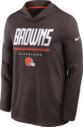Nike Cleveland Browns Sideline Nike Mens Dri-FIT NFL Long-Sleeve Hooded Top in Brown | 03B9010K9I-TG4