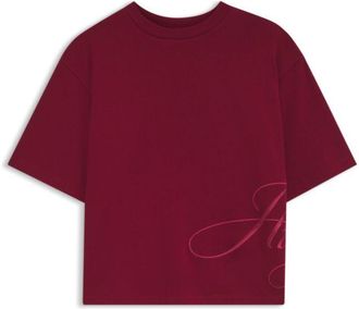 HUGO BOSS Cotton-jersey T-shirt with oversized logo embroidery