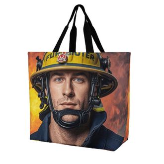 Generic Firefighter Fireman Shoulder Bag Portable Carry Bag Durable Handbags For College Casual Beach