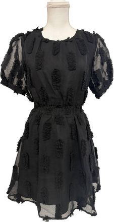 THML Clothing Womnes Short Sleeve Mini Dress In Black