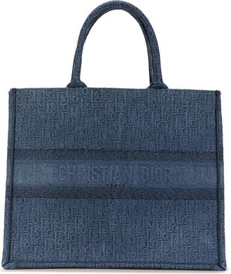 Dior Pre-owned Dior Large Oblique Denim Book Tote 05-MA-1129