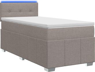 vidaXL Letto Box Spring Con Materasso Tortora 100 X 200 Cm Tessuto Vidaxl